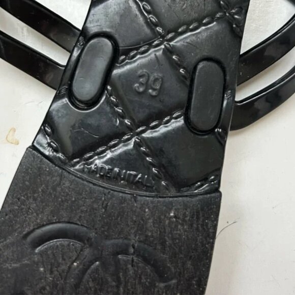Chanel black sandals with flowers size 39 US 8 - Picture 9 of 11